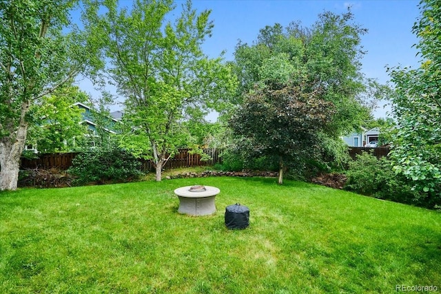 19113 W 60th Ln, Golden, CO 80403 - fenced backyard with an outdoor fire pit