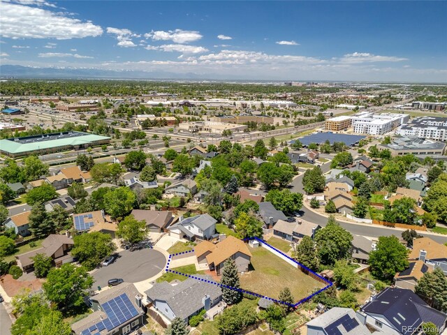 750 S Dearborn Ct, Aurora, CO 80012 - aerial view of property and surrounding area with property parcel outlined