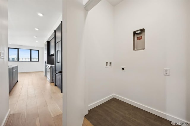 hall featuring light hardwood / wood-style flooring