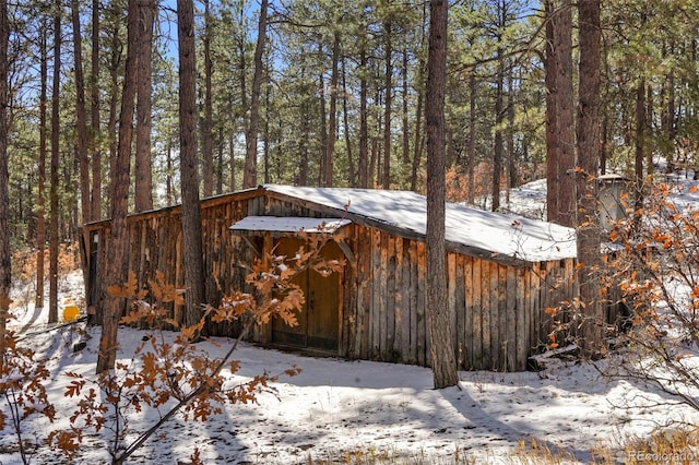 view of snow covered structure