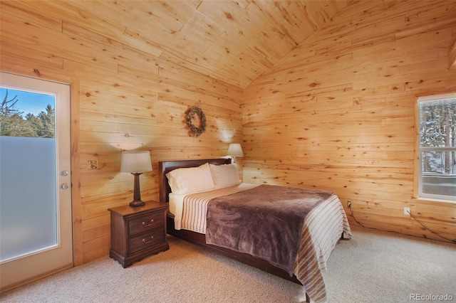 526 Wakanda Trl, Woodland Park, CO 80863 - bedroom with wood walls and carpet floors