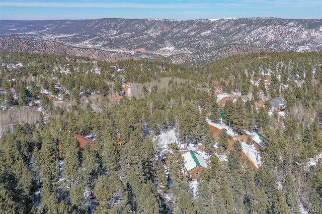 526 Wakanda Trl, Woodland Park, CO 80863 - birds eye view of property with a mountain view and a view of trees