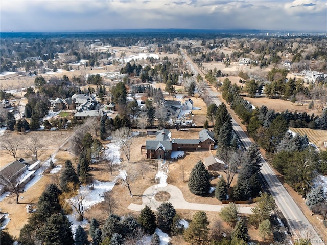 drone / aerial view with a residential view