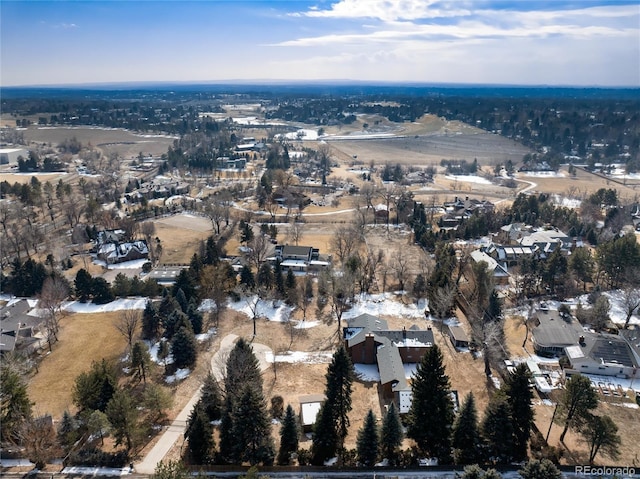 drone / aerial view with a residential view