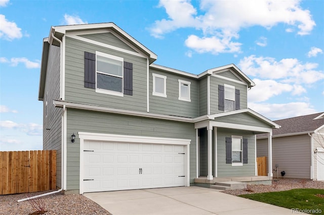 view of front of home with a garage