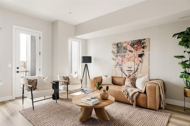8280 E 36th Ave Unit 26, Denver, CO 80238 - living area featuring light wood-style flooring and baseboards