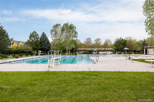 8280 E 36th Ave Unit 26, Denver, CO 80238 - community pool featuring a lawn