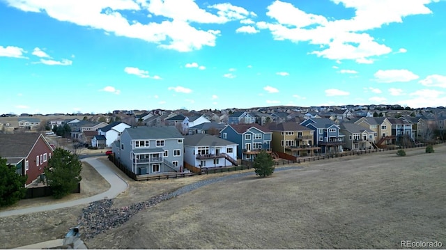 bird's eye view featuring a residential view