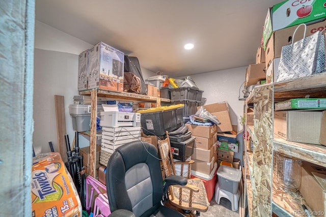 view of storage room