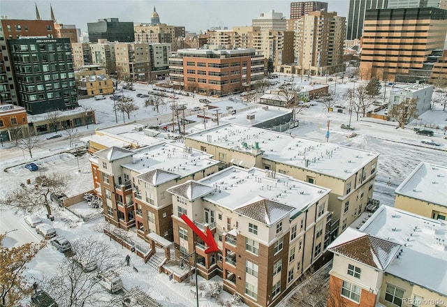 view of snowy aerial view