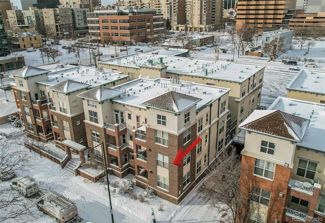 view of snowy aerial view