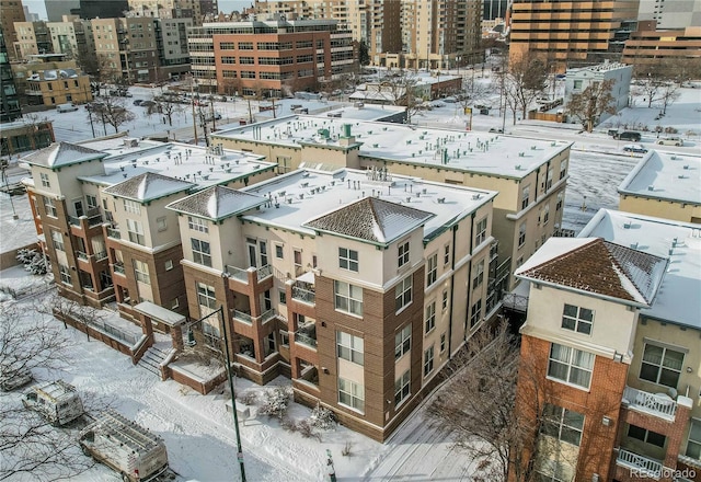 view of snowy aerial view