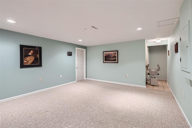 9925 W Progress Pl, Littleton, CO 80123 - spare room with light carpet, recessed lighting, and baseboards