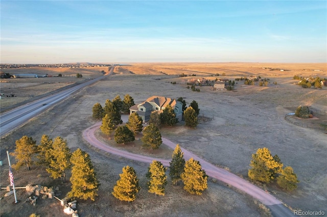 bird's eye view with a rural view