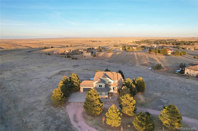 aerial view featuring a rural view