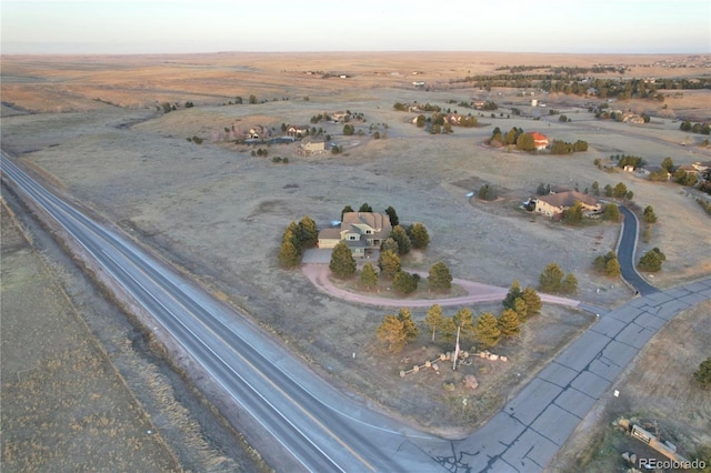 drone / aerial view with a rural view