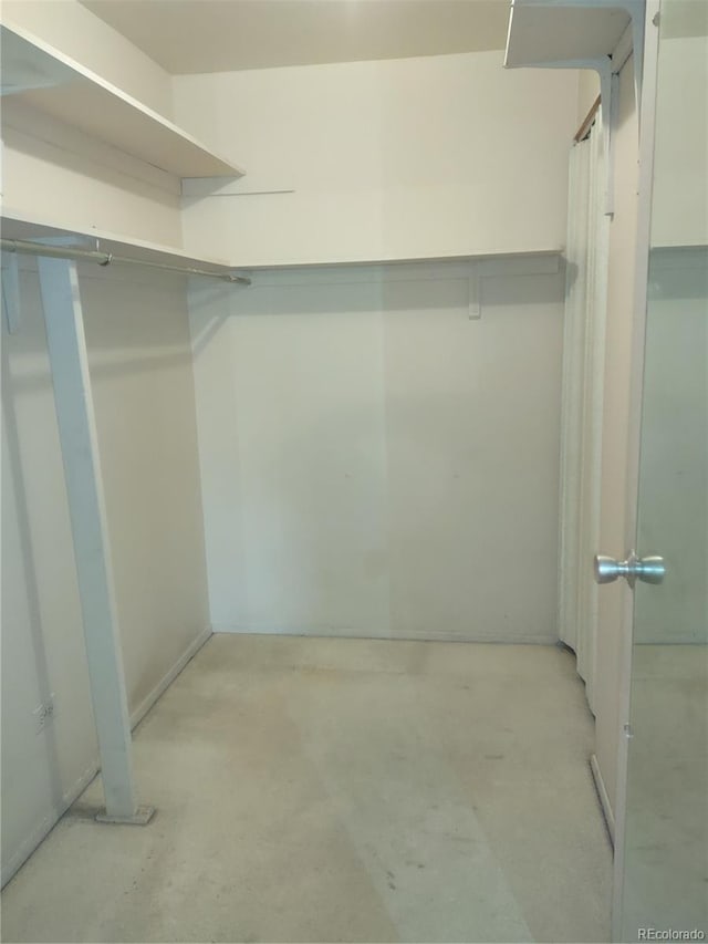 view of walk in closet