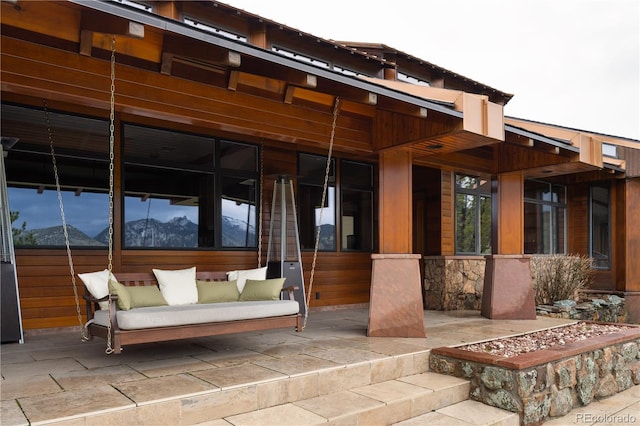 6455 Dakota Ridge Dr, Golden, CO 80403 - view of patio featuring a mountain view