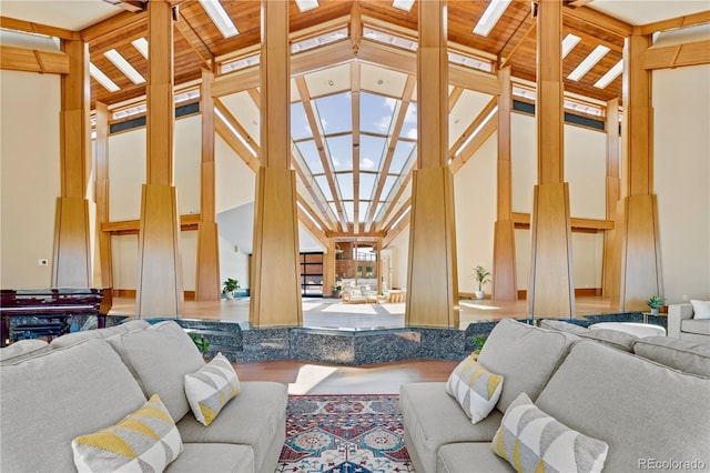 6455 Dakota Ridge Dr, Golden, CO 80403 - community lobby with high vaulted ceiling and wood ceiling