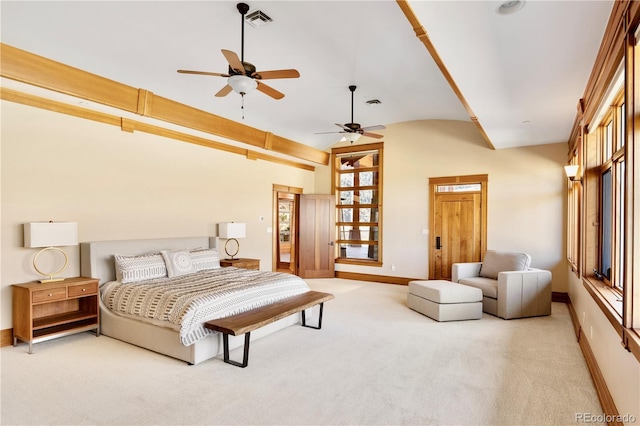6455 Dakota Ridge Dr, Golden, CO 80403 - bedroom with lofted ceiling, carpet flooring, and baseboards