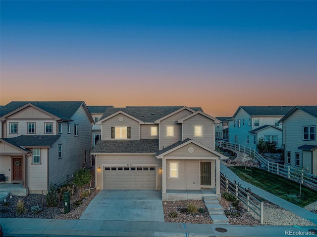 view of front of house featuring a garage