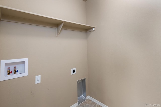 laundry area featuring hookup for a washing machine and hookup for an electric dryer