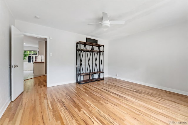 1579 Fairfax St, Denver, CO 80220 - spare room featuring light wood-type flooring, a ceiling fan, and a smoke detector