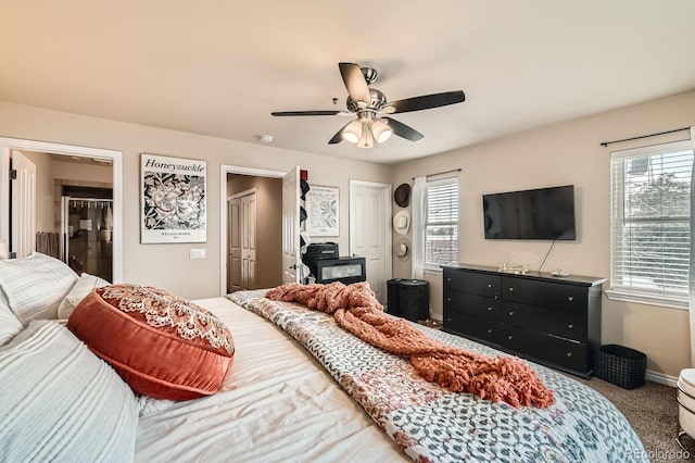 3030 Wyandot St Unit 7, Denver, CO 80211 - bedroom featuring carpet flooring, a ceiling fan, and ensuite bath