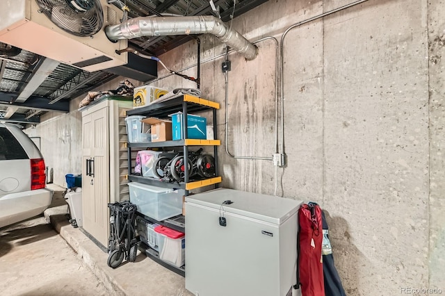 3030 Wyandot St Unit 7, Denver, CO 80211 - unfinished basement featuring refrigerator