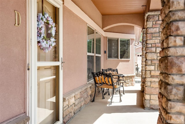 view of patio with a porch