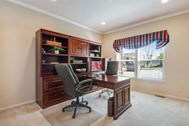 15501 E 112th Ave Unit 33D, Commerce City, CO 80022 - home office featuring baseboards, recessed lighting, and light carpet