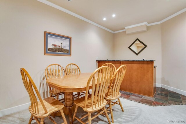 15501 E 112th Ave Unit 33D, Commerce City, CO 80022 - dining room featuring recessed lighting, baseboards, and ornamental molding