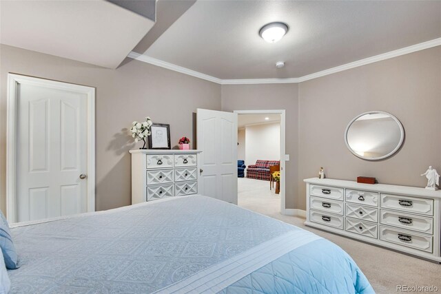15501 E 112th Ave Unit 33D, Commerce City, CO 80022 - bedroom with crown molding and light colored carpet