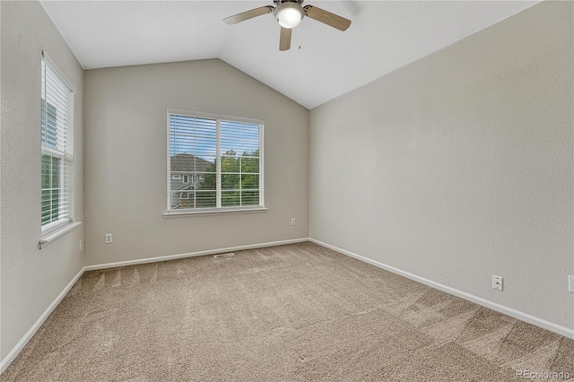 5255 Memphis St Unit 1009, Denver, CO 80239 - spare room with ceiling fan, plenty of natural light, carpet flooring, and lofted ceiling