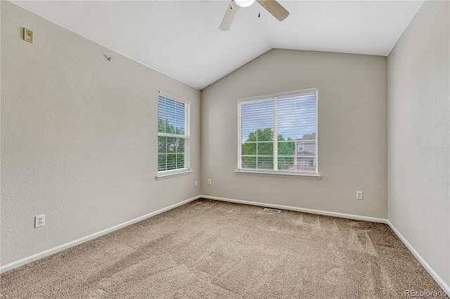 5255 Memphis St Unit 1009, Denver, CO 80239 - carpeted spare room with ceiling fan and vaulted ceiling