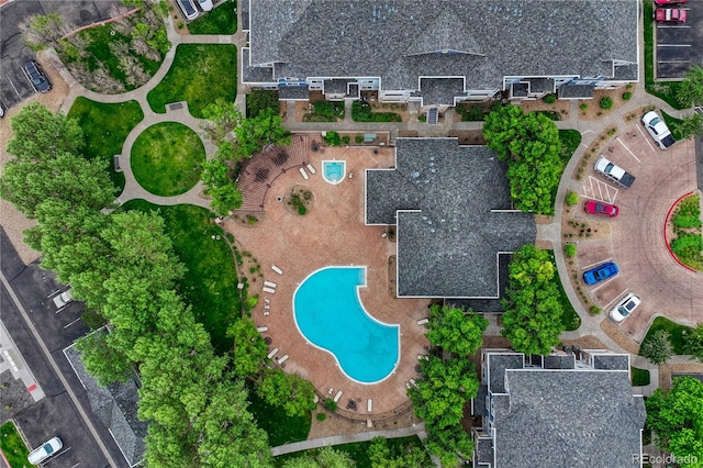 5255 Memphis St Unit 1009, Denver, CO 80239 - aerial view of property and surrounding area featuring a pool