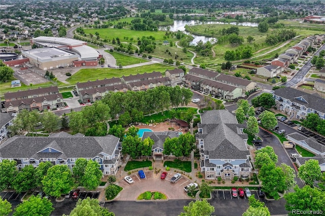 5255 Memphis St Unit 1009, Denver, CO 80239 - aerial perspective of suburban area featuring a nearby body of water