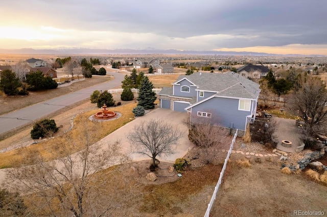 aerial view with a residential view