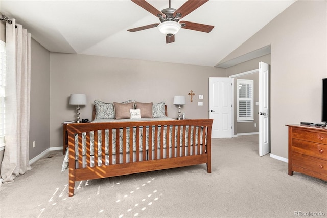 6690 S Fenton St, Littleton, CO 80123 - carpeted bedroom featuring baseboards, a ceiling fan, and vaulted ceiling