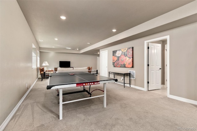 6690 S Fenton St, Littleton, CO 80123 - playroom with baseboards, visible vents, recessed lighting, and light colored carpet