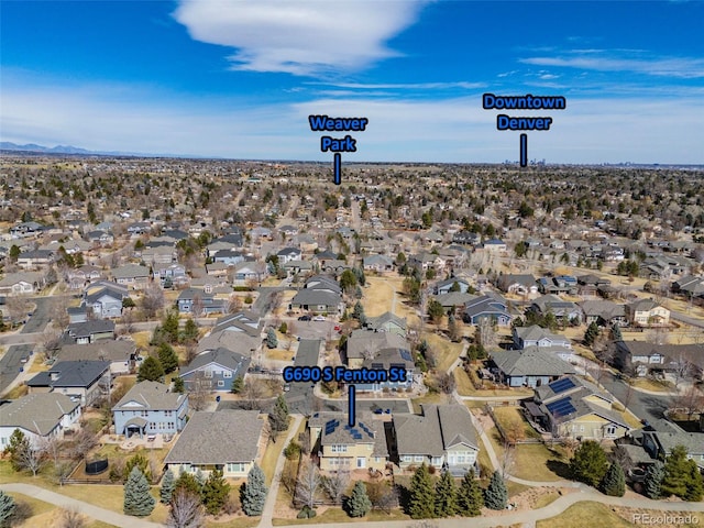 6690 S Fenton St, Littleton, CO 80123 - aerial view of property and surrounding area featuring nearby suburban area