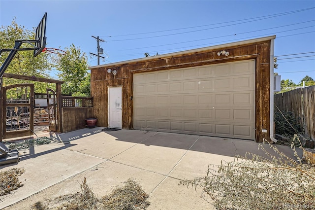 view of garage