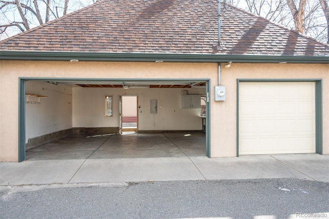 garage featuring electric panel