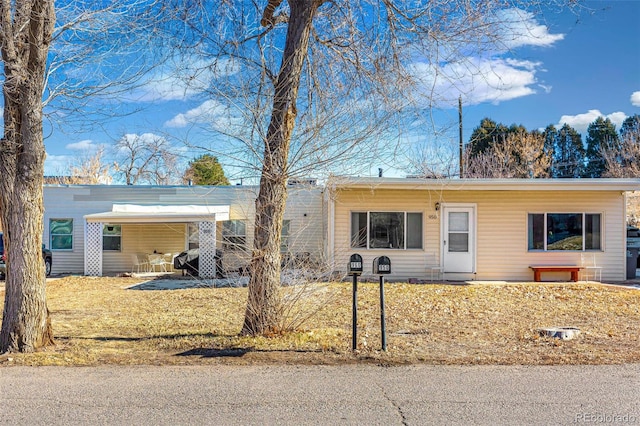 view of single story home