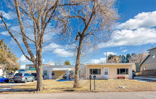 view of single story home