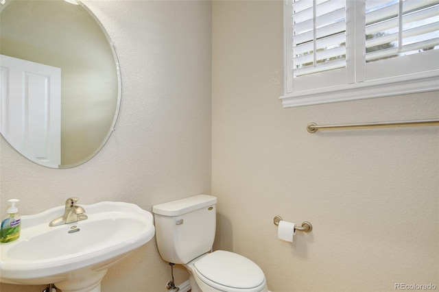 bathroom with sink and toilet