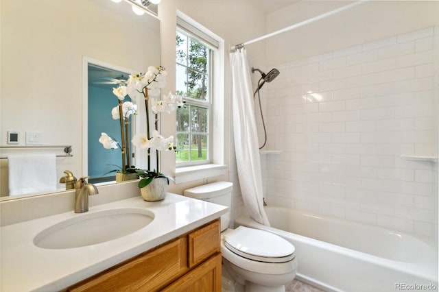 19770 Roaming Dr, Colorado Springs, CO 80908 - full bathroom featuring vanity and shower / bath combination with curtain