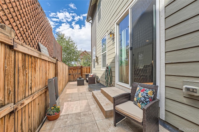 view of patio featuring an outdoor hangout area