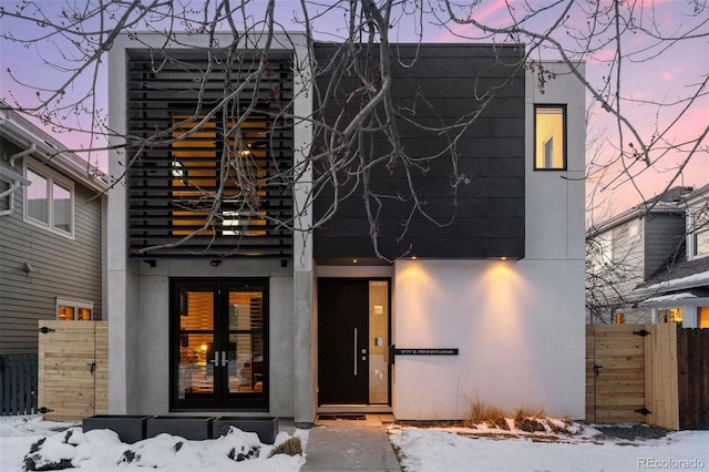 exterior space featuring french doors