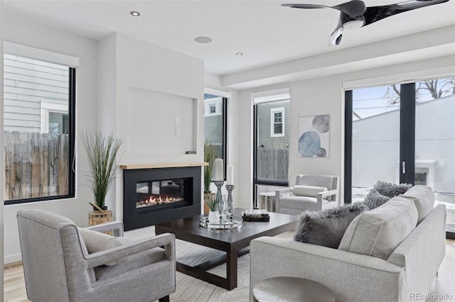 living room featuring light hardwood / wood-style flooring